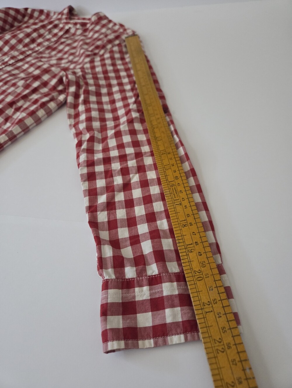 Red And White Gingham Cotton Tunic Shirt - Picture 11 of 15
